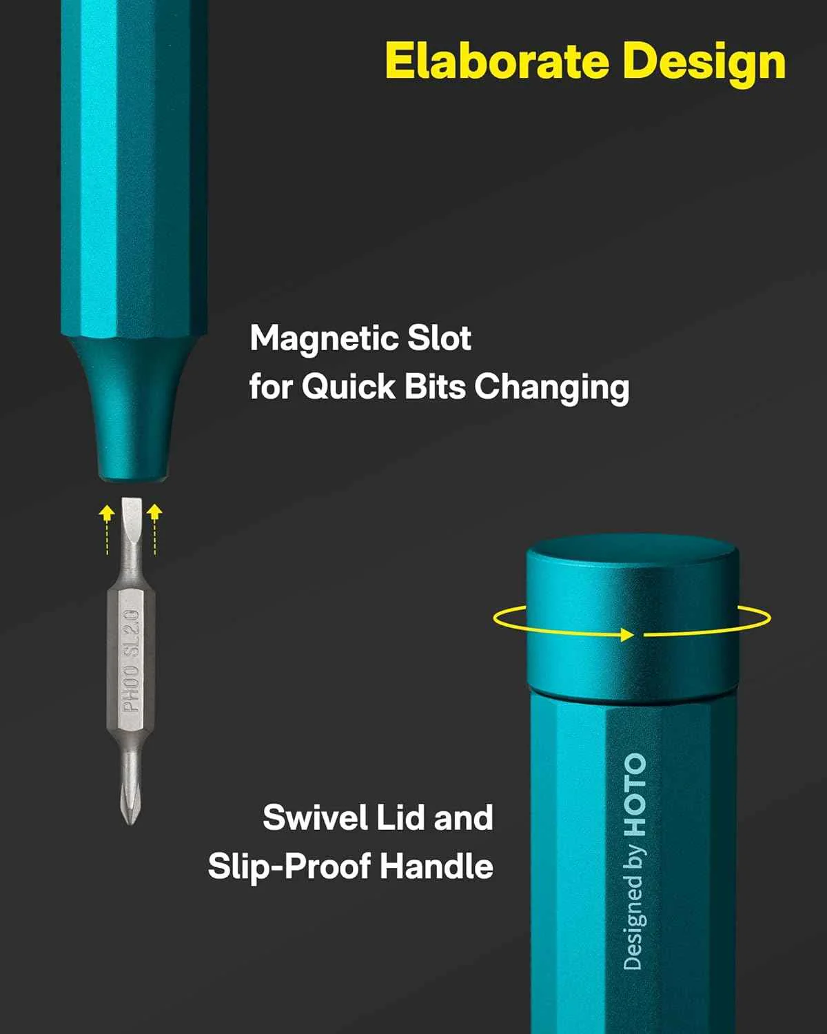 HOTO 24 in 1 Multi Bit Mini Screwdriver Set Magnetic, Manual Precision Screwdriver Set, EDC Pen Screwdriver for Eyeglasses, Electronics, Watches, Phones, Laptops, Cameras(QWLSD004) - Image 7