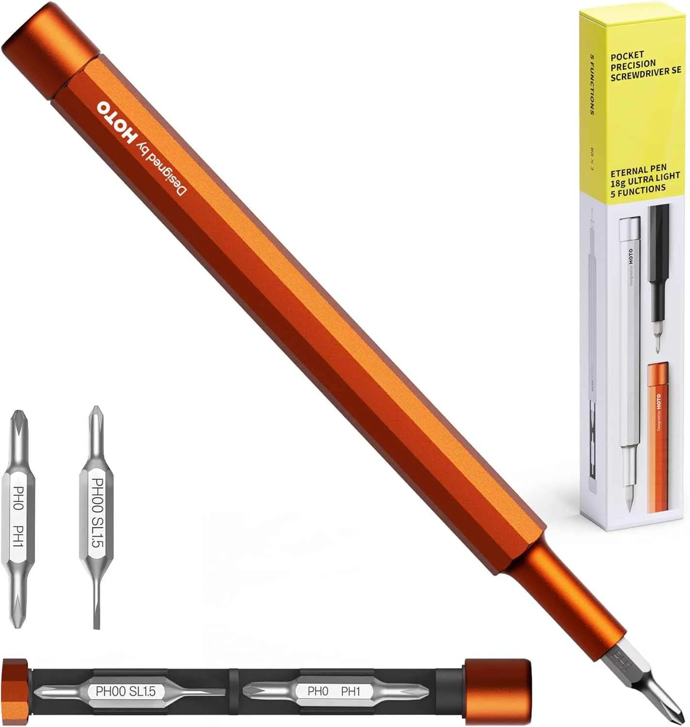 HOTO 5-in-1 Multitool Mini Screwdriver Set | Lightweight Pocket Precision Screwdriver with Magnetic Bits – Portable EDC Tool for Eyeglasses, Electronics & Small Repairs (QWLSD013) - Image 7