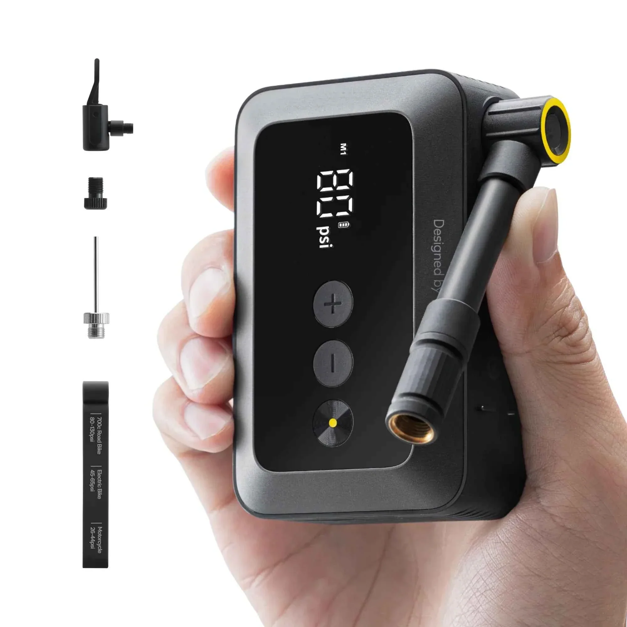 HOTO Air Pump Pocket – Compact Cordless Tire Inflator for Bikes & Motorcycles, Up to 150 PSI, 2,000 mAh Battery, Digital Display & Flick-Start Operation(HOE0013GL / QWCQA002) - Image 4