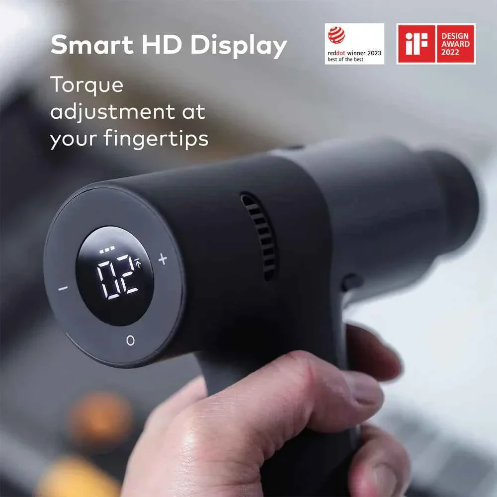 HOTO Brushless Drill Tool Kit, 12V Cordless Power Drill Tool Kit with LED Display, Includes Drill/10 Bits & 8 Drill Bits/Tape Measure/Plier/Spanner/Hammer/Screwdriver, Hidden Buckle Design(HTE0020EU / QWDZGJ001) - Image 8