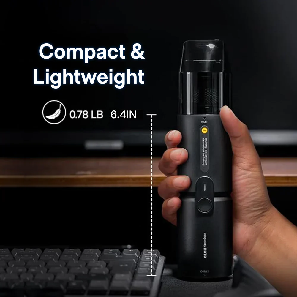 HOTO Compressed Air Capsule – 4-in-1 Cordless Vacuum, Blower & Inflator (15,000 Pa Suction / 22 m/s Airflow) with USB-C Rechargeable Battery(HOE0001GL / QWCXJ001) - Image 8