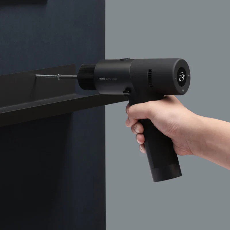 HOTO Cordless Brushless Electric Drill | 30 N·m Torque, 1400 RPM, USB-C Rechargeable, 18-Piece Bit Set – Home DIY, Wood & Metal Drilling Kit (HTE0011GL / QWLDZ001) - Image 4