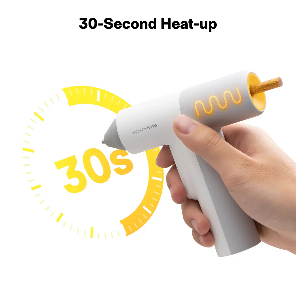 HOTO EasyFlow Cordless Hot Glue Gun – Fast Heating, USB-C Rechargeable, Precision Nozzle, Anti-Drip Design – DIY, Crafting & Repairs(HFE0006GL / QWRJQ002) - Image 5