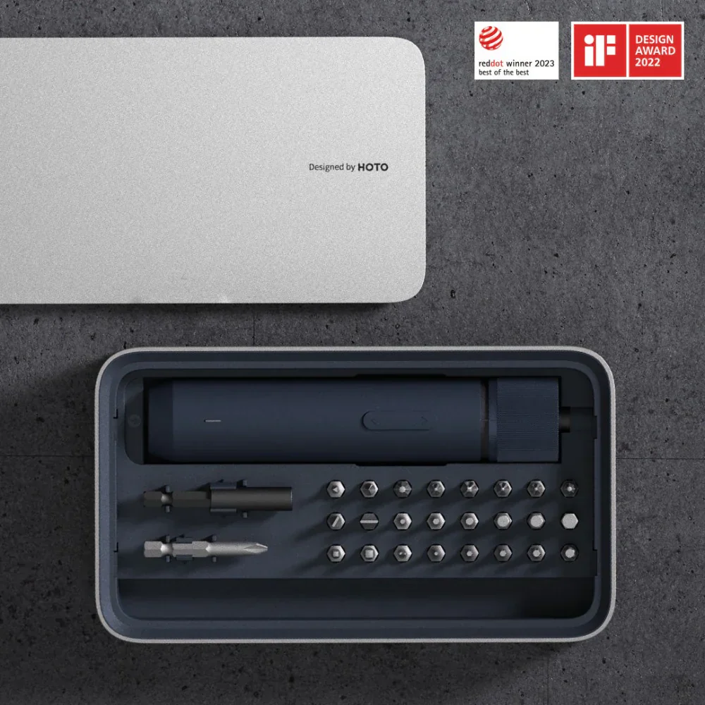 HOTO Electric Screwdriver Kit, 3.6V Cordless Screwdriver Set, Upgraded Capacity, Magnetic Case Lid, Mechanical Knob, 25 S2-steel Bits, 1500 mAh 800 Times, Manual & Electric, USB-C Charging, LED Light(HTE0028IE / QWLSD011) - Image 7