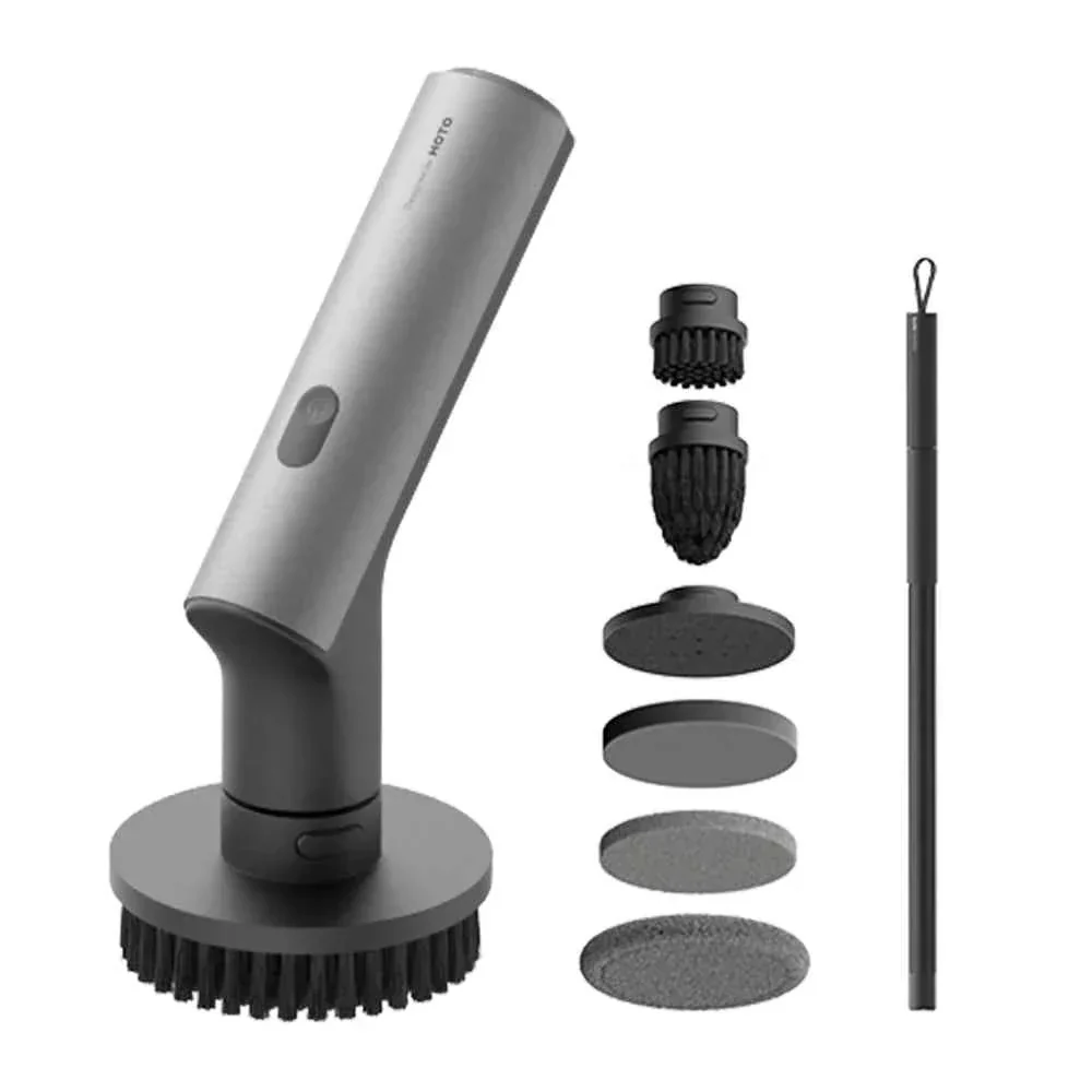 HOTO Electric Spin Scrubber – Cordless Long-Handle Cleaning Brush with 6 Replaceable Heads, IPX7 Waterproof, Up to 110 Min Runtime, for Bathroom, Floor, Tile & Kitchen(HFE0003GL / QWQJS001) - Image 9