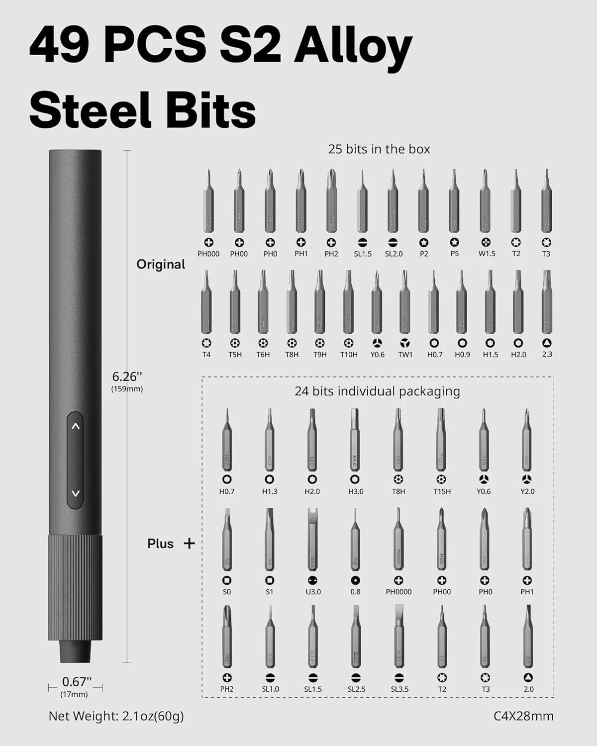 HOTO Precision Screwdriver ADV Set | 48-in-1 Magnetic Bits, Aluminum Alloy Body, Rotating Cap | Professional Repair Tool Kit for Mobile, Laptop, Watches & Electronics(HFE0013GL / QWLSA001) - Image 5