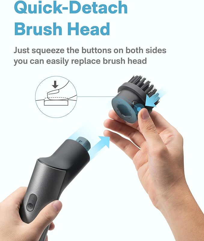 HOTO Replacement Brush Heads for Electric Spin Scrubber | Multi-Surface Cleaning Brushes | Durable & Easy to Replace | For Kitchen, Bathroom, Tiles & Grout (HFE0009GL / QWFGJ005) - Image 4