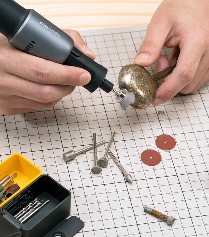 HOTO Rotary Tool Accessories Kit, 60-Piece Set for Sanding, Grinding, Cutting, Drilling, Engraving & Carving | Compatible with Rotary Tools (HTT0025GL / QWFGJ001) - Image 3